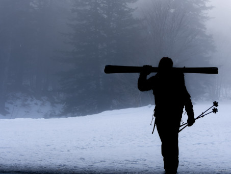 Lionel au retour de notre raid de ski de randonnée