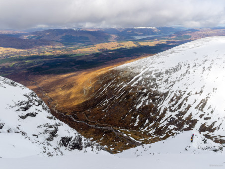 Vue sur la vallée déneigée