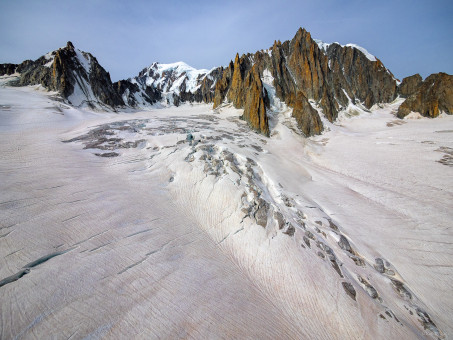 Le Glacier du Géant et le Mont Blanc en toile de fond