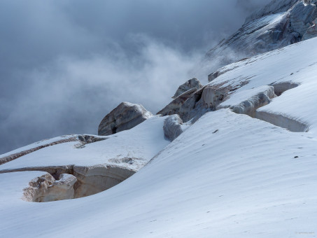 Les crevasses du glacier du Pelvoux