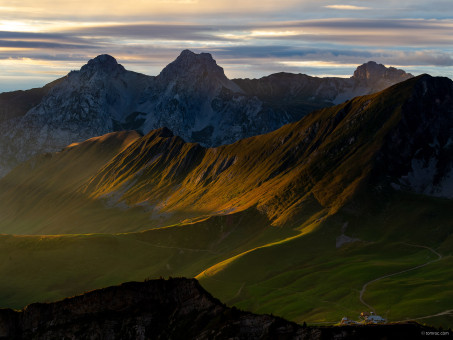 Coucher de soleil depuis le refuge Gramusset