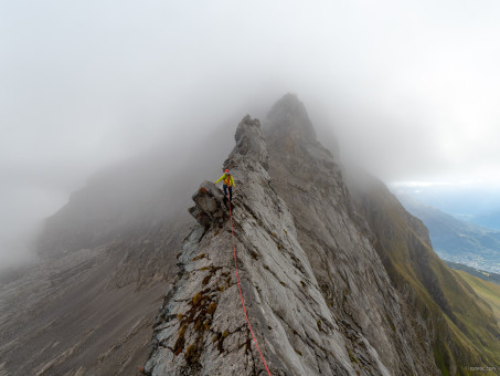 Florian sur l'arête de la Pointe des Verts