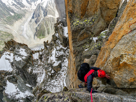 Desescalade depuis l'arête Charmoz