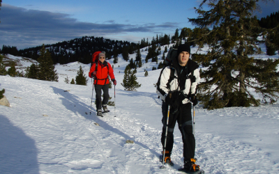 Raid raquettes dans le Vercors, entre frères