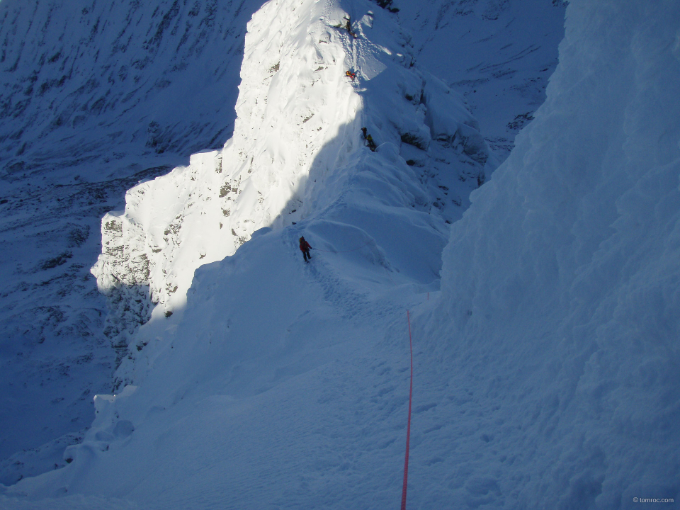 Dernière section de Tower Ridge avant le plateau sommital