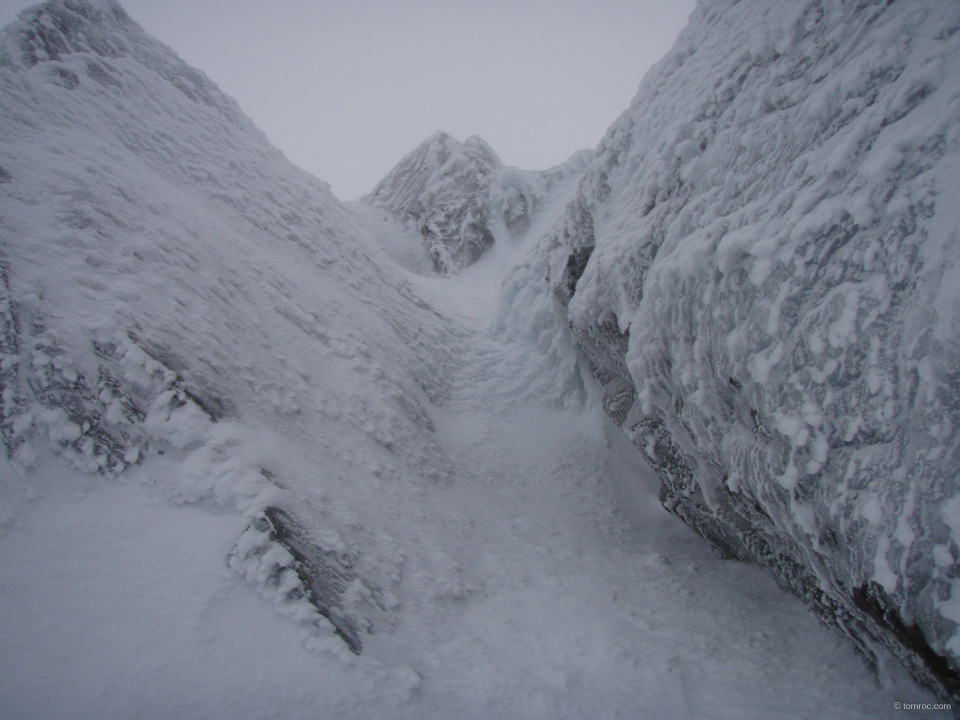 dans la dernière longueur de Comb Gully Buttress 1