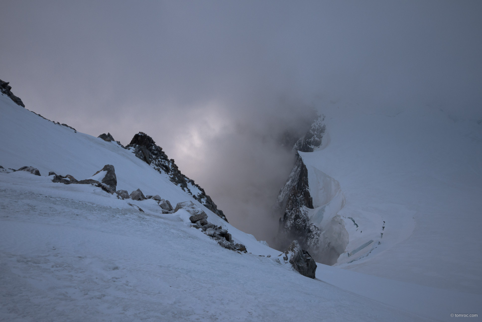 A l'arrivée au sommet du Mont Blanc du Tacul.