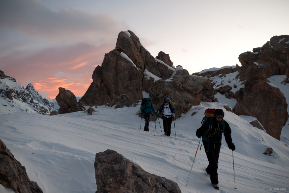 Passage du col pour le refuge de Chambeyron.