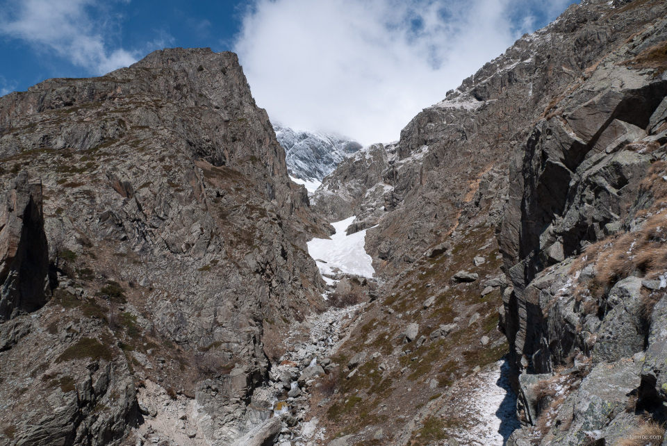 L'accès au refuge du Soreiller.