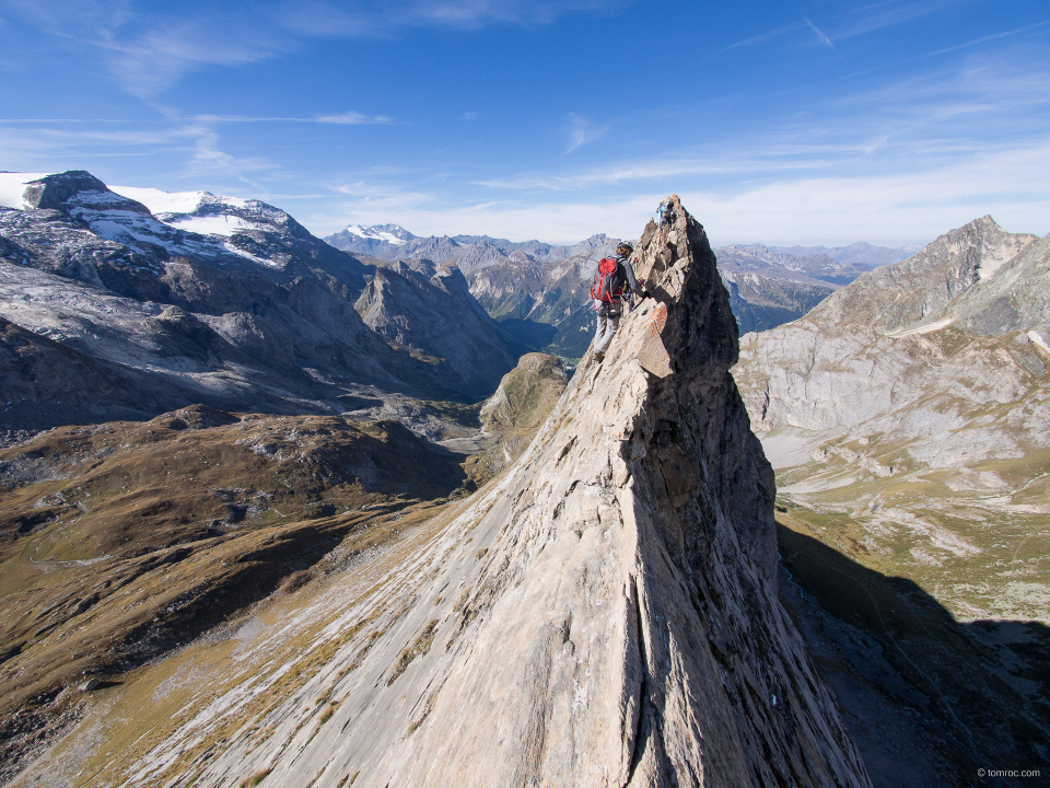 Sur le fil de l'Aiguille de la Vanoise.