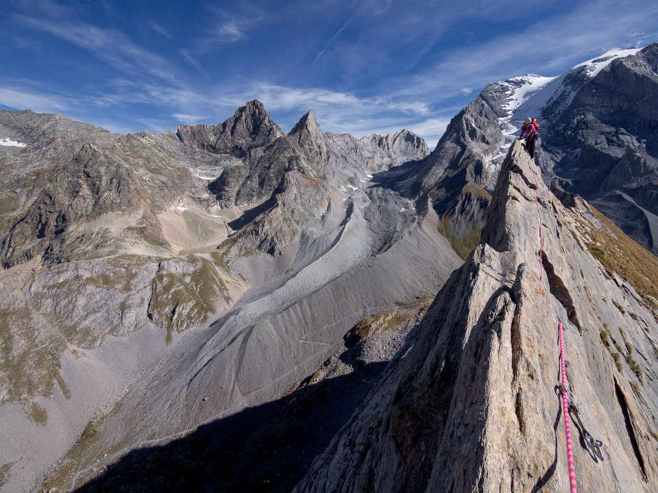 Sur le fil de l'Aiguille de la Vanoise.