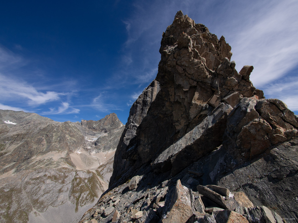 Désescalade de l'Aiguille.