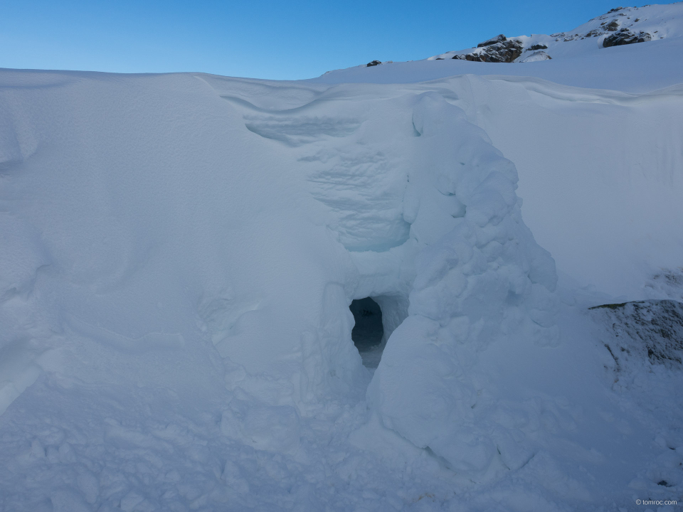 Abri sous neige, non utilisé