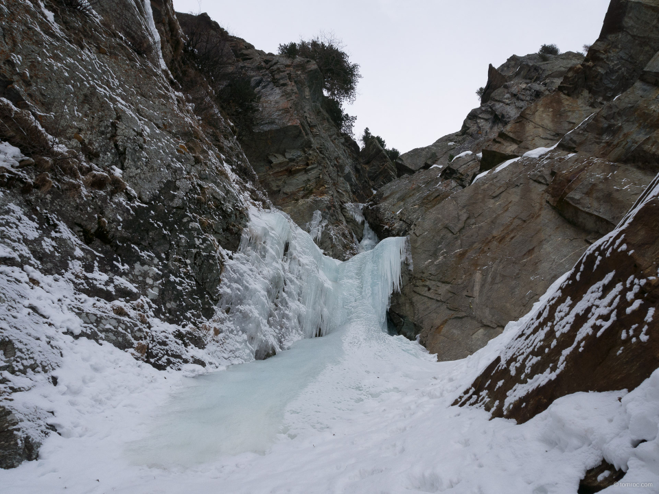 Le crux en mixte de Lillaz gully, Cogne