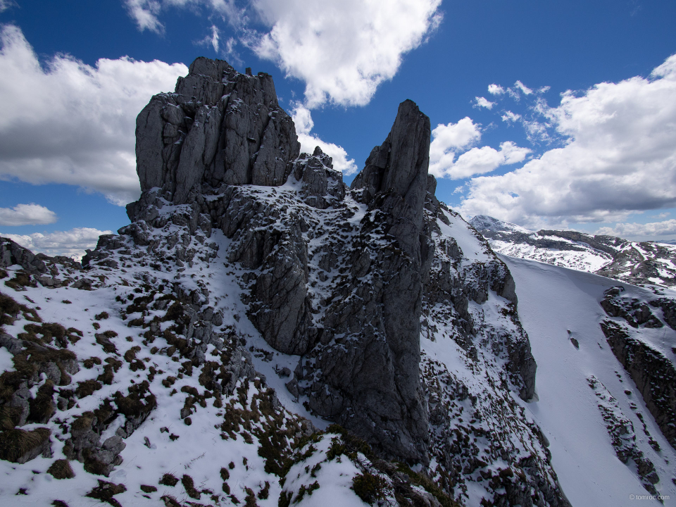 Début de l'arête depuis la Double Brêche