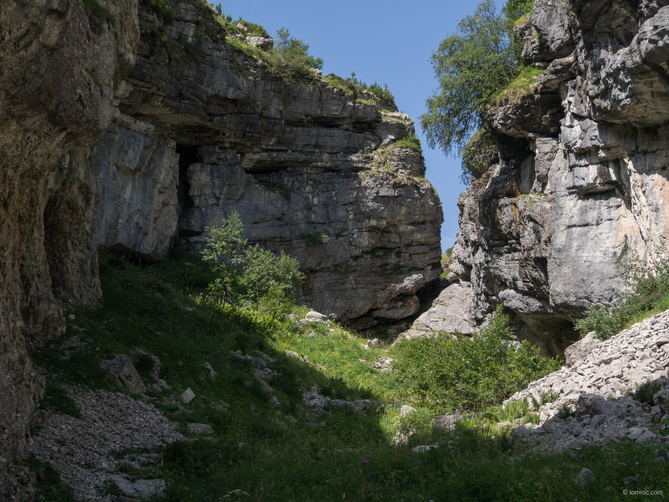 Dans le canyon des Adroits, la corde fixe au fond