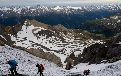 Dent Parrachée et descente par la Brèche de la Loza