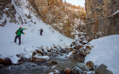 Cascade et hors piste depuis la Grave